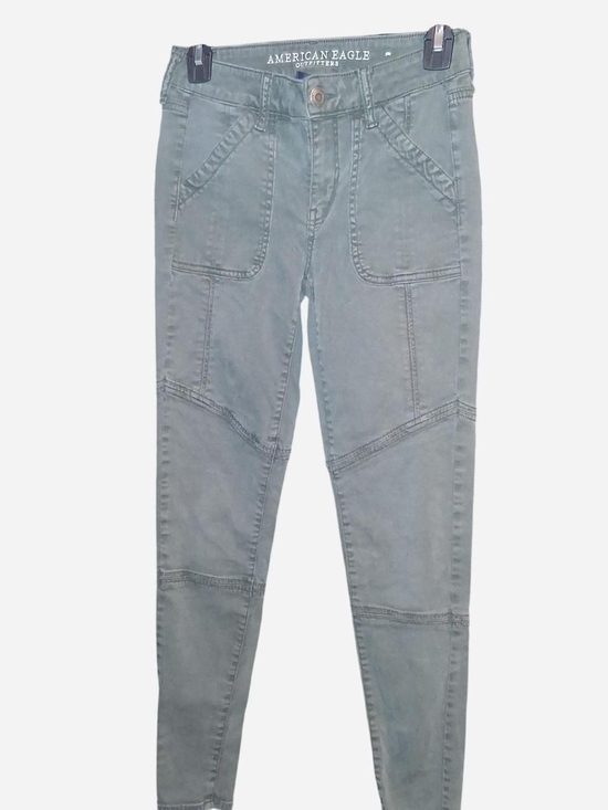American Eagle Outfitters Pants - American Eagle Outfitters Women's Sage Green Utility Skinny Jeans